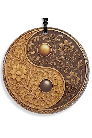 23 Cm Çap - Osmanlı Motifli / Yin & Yang Füzyon Cam Duvar Süsü