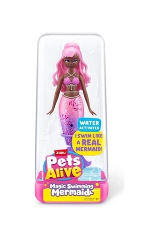Zuru Pets Alive Magic Swimming Mermaid Su İle Çalışan Yüzen Deniz Kızı Oyuncak Bebek 1 Adet Pudra