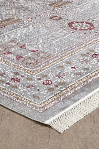 Saray Halı Safron Sf33a 120 Tarak Lüks Klasik Salon Halısı Özel Taban Dokulu Gri