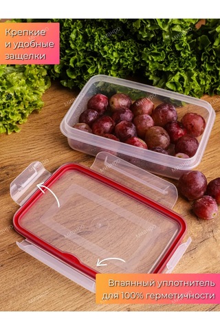 Polimerbyt 500 Ml 2'li Hava Geçirmez Yemek Kabı 334140023 Kırmızı