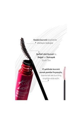 Kalıcı, Kirpikleri Dipten Uca Kıvıran Maskara Clıo Kill Lash Superproof Mascara 010 Sharp Curl 10