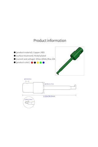 TEST KLİPS YAYLI PROB UCU 5'Lİ SET 57MM BAKIR UÇ