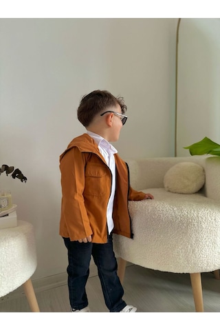 Miniğimin Cicileri Trençkotlu Kapüşonlu 3'lü Erkek Çocuk Kotlu Takım - Tarçın Tarçın