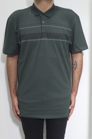 Santa Dmctekstil Erkek Desenli Spor Kesim Rahat Kalıp Polo Yaka Battal T-shirt Haki