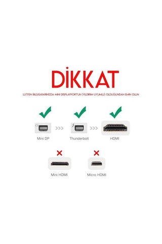 Ugreen Mini Displayport Hdmi Dönüştürücü Adaptör Beyaz