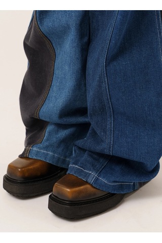 Moschino Jeans Mavi Kadın Desenli Denim Pantolon 241k1j0301 İndigo