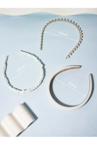 Vkemall 3'lü İpek Ve İncili Saç Kayışı Seti - Kadınlar İçin Şık Ve Fonksiyonel Saç Aksesuarı