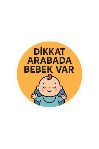 Lexroo Dikkat Arabada Bebek Var Araba Etiketi & Sticker Standart