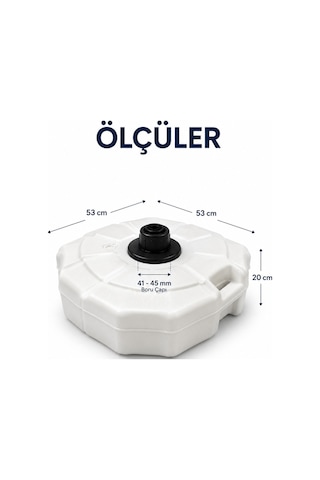50 Litre Şemsiye Bidonu Beyaz Antrasit