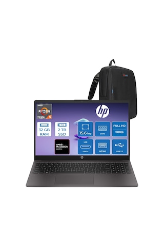 HP 255 G10 D30M3ETP11 R5-7535U 32 GB 2 TB SSD 15.6" W11P Dizüstü Bilgisayar + Zetta Çanta
