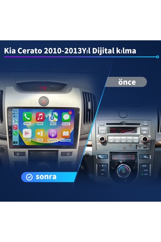 Kia Cerato 2010-2013yıl 4gb Ram 64gb Rom Carplay Multimedya Navig