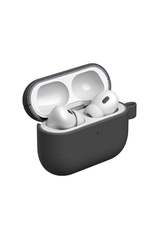 Apple Uyumlu AirPods Pro 3 Amazingthing Glamour Classique Serisi Deri Tasarımlı Kapak Siyah Siyah