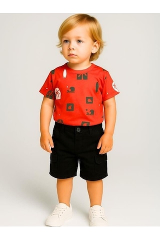 Jack Lions Erkek Bebek Pamuklu Desenli T-shirt-15626 Turuncu