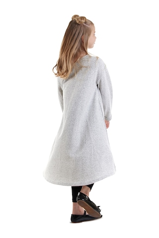 Denokids Gri Kız Çocuk Asimetrik Örme Elbise Renkli