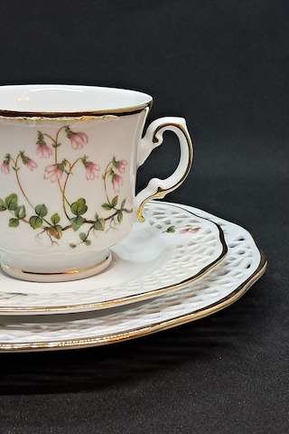 Linnea Borealis Ajurlu Vintage Duble Kahve/çayfincanı 3 Parça Beyaz