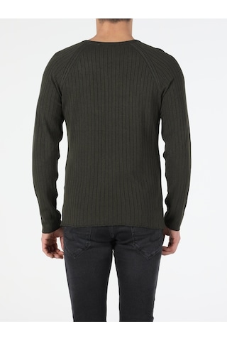 Colin's Slim Fit Bisiklet Yaka Erkek Haki Kazak CL1047125_Q1.V1_KHA
