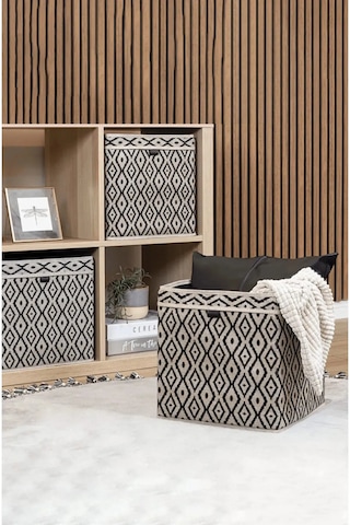 Bohe Raf Düzenleyici Kutu Dolap Organizer 30 X 30 X 30 Bej