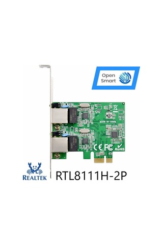 Open Smart 2 Port Realtek RTL8111H 1GbE Ethernet Kart - OPS7244RT