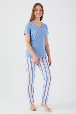 Pierre Cardin 8596 Kadın Kısa Kol Pijama Takım İndigo Mavi İndigo