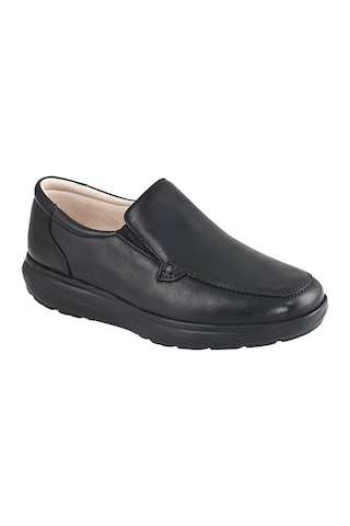 Dr. Comfort 10.013 Rocker Bottom Tabanlı, Gümüş İyonlu Hakiki Deri Erkek Ayakkabısı Siyah