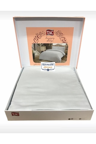 Taç Çift Kişilik Saten Nevresim Takımı Basic Gri