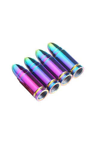 Aubyhe Alüminyum Gövde Lastik Valf Kapakları - Koyu Gri, Dayanıklı, Evrensel Uyum Otomobil, Suv, Bisiklet, Motosiklet - Kolay Kurulum Bullet Tipi