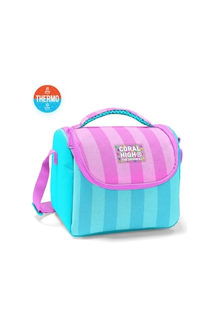 Coral High Kids Turkuaz Pembe Çizgili Thermo Beslenme Çantas 11787 Turkuaz