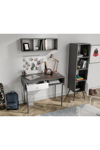 Major Antrasit-beyaz Çalışma Masası Seti Antrasit - Beyaz