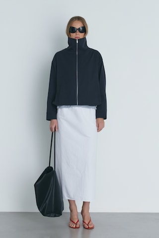 Suud Collection Lacivert Nora Fermuarlı Gabardin Ceket