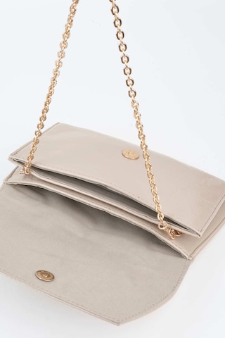 Vivaq Kadın Vizon Zarf Tasarım 2 Bölmeli Mini Zincir Askılı Çıt Çıt Kapama Clutch Ve El Çantası VİZON
