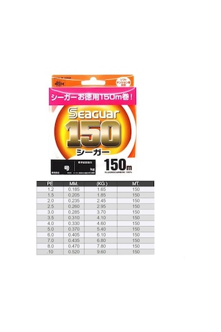 Seaguar 150 0.37mm %100 Fluoro Carbon Misina 150mt