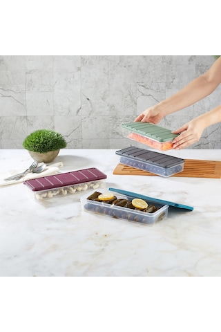 Selka Home 4'lü Açık Gri 1.2 Litre Küçük Boy Saklama Kabı