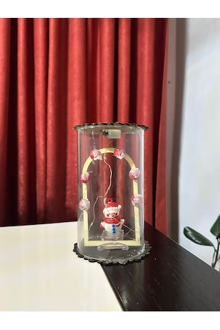 Yılbaşı Noel Temalı Led Işıklı Cam Fanus 0