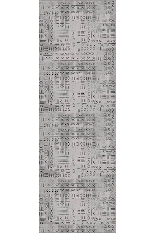 Gri Kaymaz Etnik Kesme Rulo Özel Ölçülü Yolluk Ar1378n11