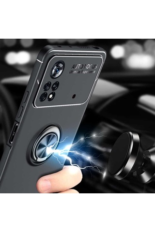 Xiaomi Poco M4 Pro 4G Kılıf Zore Ravel Yüzüklü Silikon Kılıf