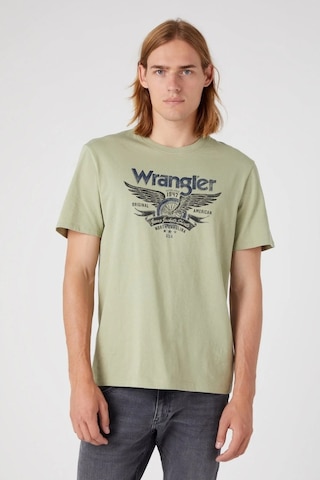 Wrangler Erkek Yeşil Bisiklet Yaka Tişört W70PEEG15 Yeşil