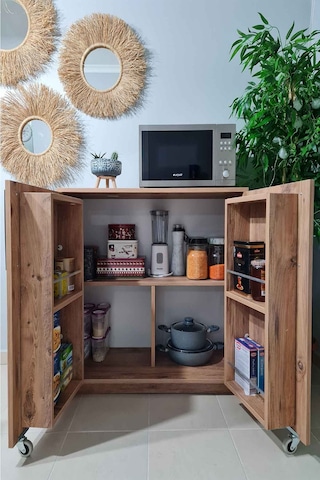 Erzak Dolabı 2 Kapaklı 90 Cm Çok Amaçlı Dolap Atlantik Çam Atlantik Çam