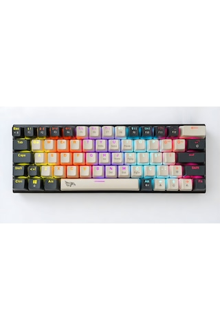 Rgb Gaming Klavye Kablolu Mekanik Hot Swap 61 Tuşlu Double Shot Örgü Kablo Oyuncu Klavyesi - Dar Masa, Ofiste, Kolay Taşınabilir