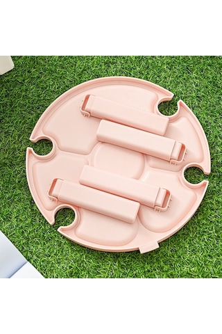 Dancemonkey Pembe Piknik Masası, Katlanır Şarap Standı Pembe