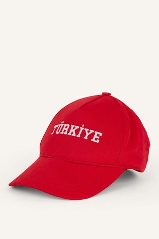 Defacto Erkek Türkiye İşlemeli Kırmızı Pamuklu Şapka I3374ax26smrd1 Kırmızı-rd1