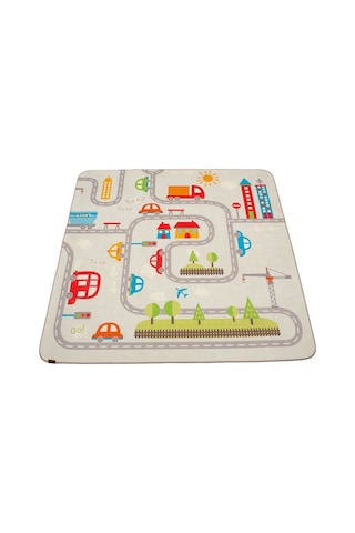Road Oyun Matı Bebek ve Çocuk Halısı 150x150 CM