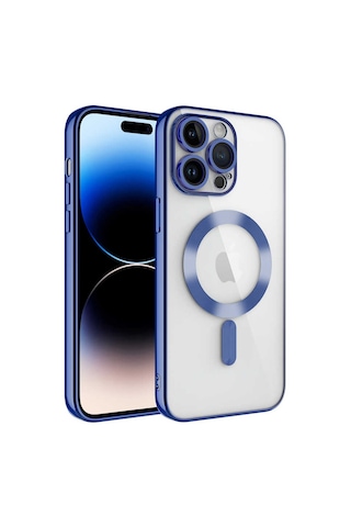Apple Uyumlu iPhone 14 Pro Max Kamera Korumalı Magsafe Wireless Şarj Özellikli Tchs Demre Kılıf-sier Sierra Mavi