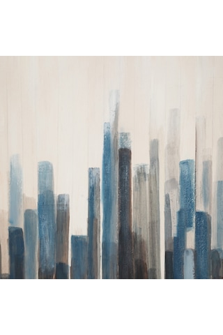 Blue Strata Çerçeveli Yağlıboya Tablo 90x120 Cm