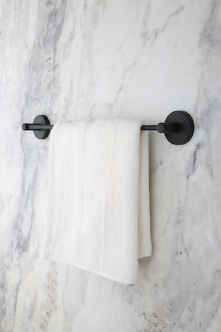 MultiStore Siyah 5'li Banyo Aksesuar Seti Uzun Havluluk/tuvalet Kağıtlığı/bornoz Askısı/sabunluk/diş Fırçalık Siyah