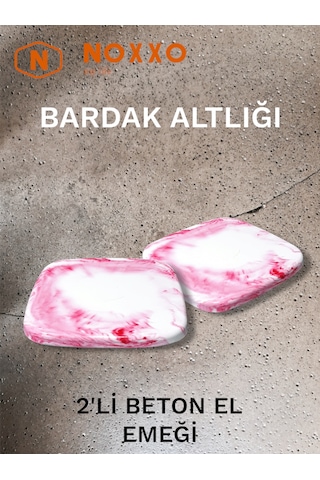 2 Li Beton Bardak Altlığı Betonun Şıklığı El Emeğinin Değeri Pembe Pembe