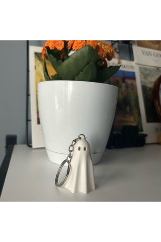 Hayalet Anahtarlık Ayakları Hareketli 3 Boyutlu El Yapımı Figür