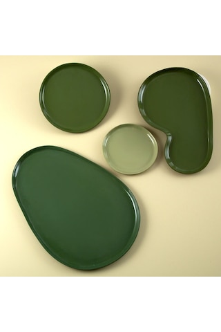 Jumbo Golf Line Yeşil Servis Tabak L Yeşil