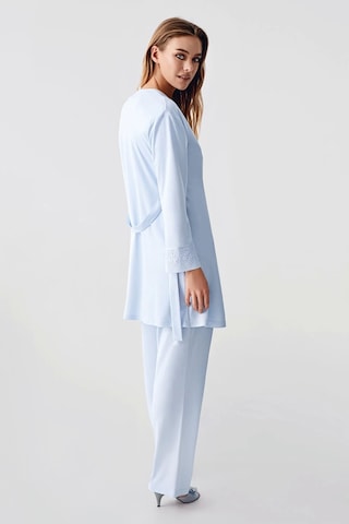 Feminight Freshness 321 Kadın Sabahlıklı Pijama Takımı Mavi