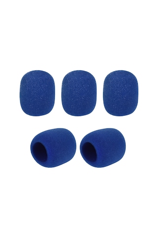 Youmex Mikrofon Köpük Koruması - Gürültü Azaltıcı, 5 Adet Mavi, Standart El Mikrofonları İçin Uyumlu