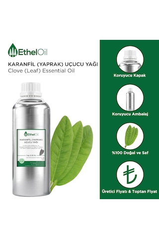Karanfil Yaprak Uçucu Yağı Clove Leaf Essential Oil - 1 Kg - Saf Ve Doğal Uçucu Yağ 1 KG